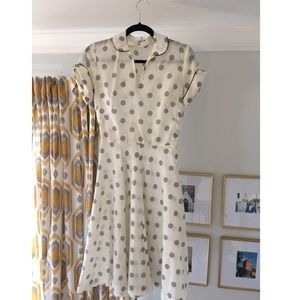 Vintage Ivory Polka Dot Dress